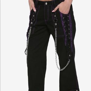 Tripp nyc purple ruffle chain pants, size 0